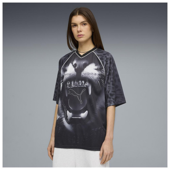 Puma Γυναικεία κοντομάνικη μπλούζα Street Glam Bedazzled Relaxed Graphic Jersey